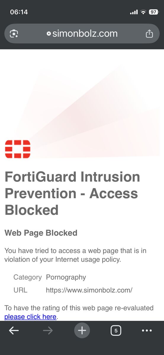 My website was blocked